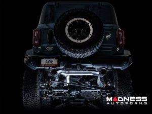 Ford Bronco Performance Exhaust System - Cat Back - Dual Rear Exit - AWE - Black Tips w/ Bash Guard